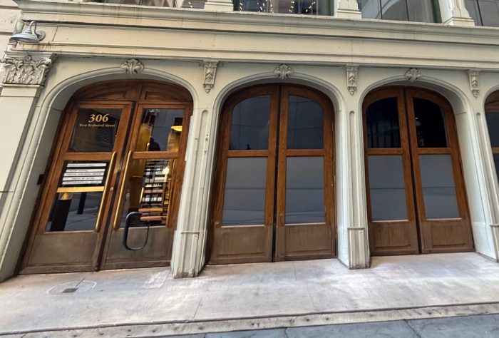 The front doors of our Baltimore, Maryland office.